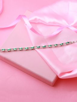 Estele - Rhodium Plated Geometric Designer Bracelet for Women